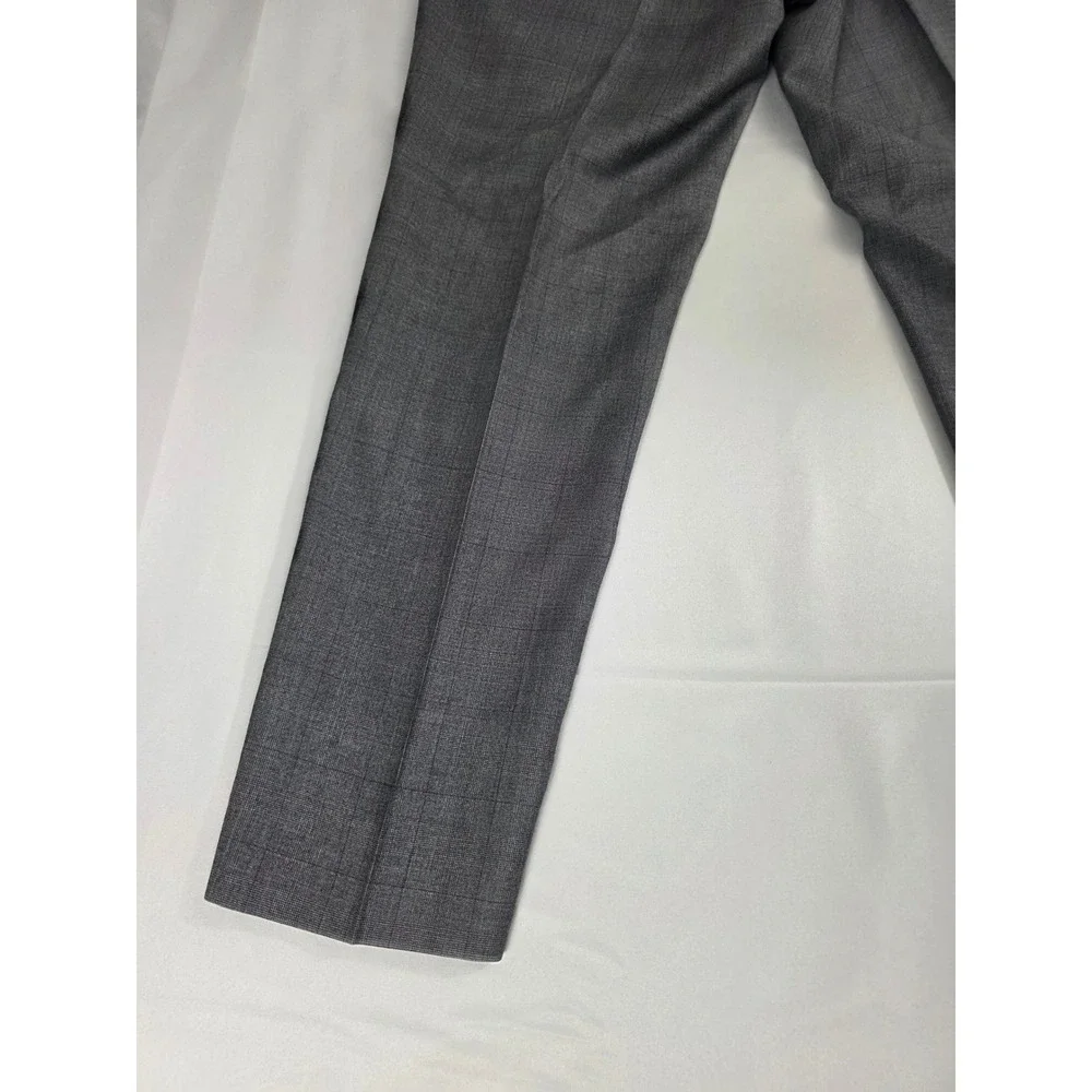 Banana Republic Modern Slim Fit Grey Glen Plaid Dress Pants Mens 36x30
